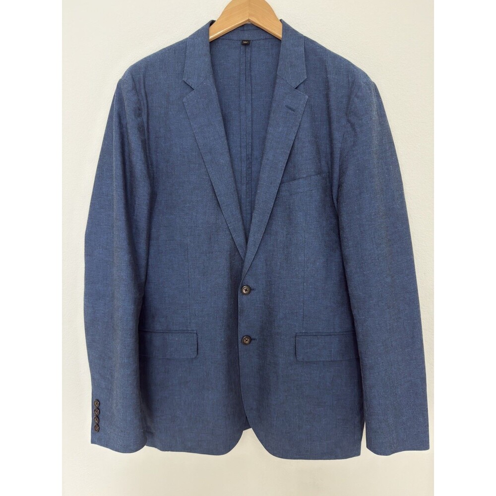 J Crew Blazer Men 42L Blue Ludlow Somelos Cotton Sport Coat Unstructured Jacket
